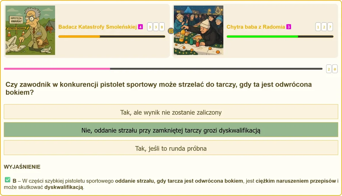egzamin na patent strzelecki - tarcza odwrócona bokiem