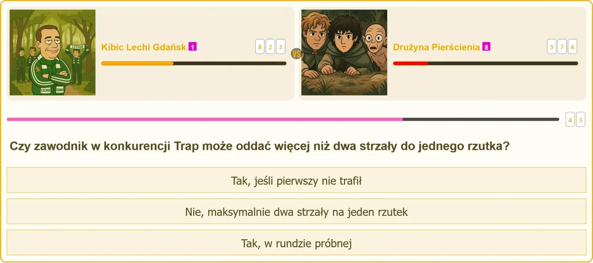 Zawodnik oddający strzał do rzutka w konkurencji Trap