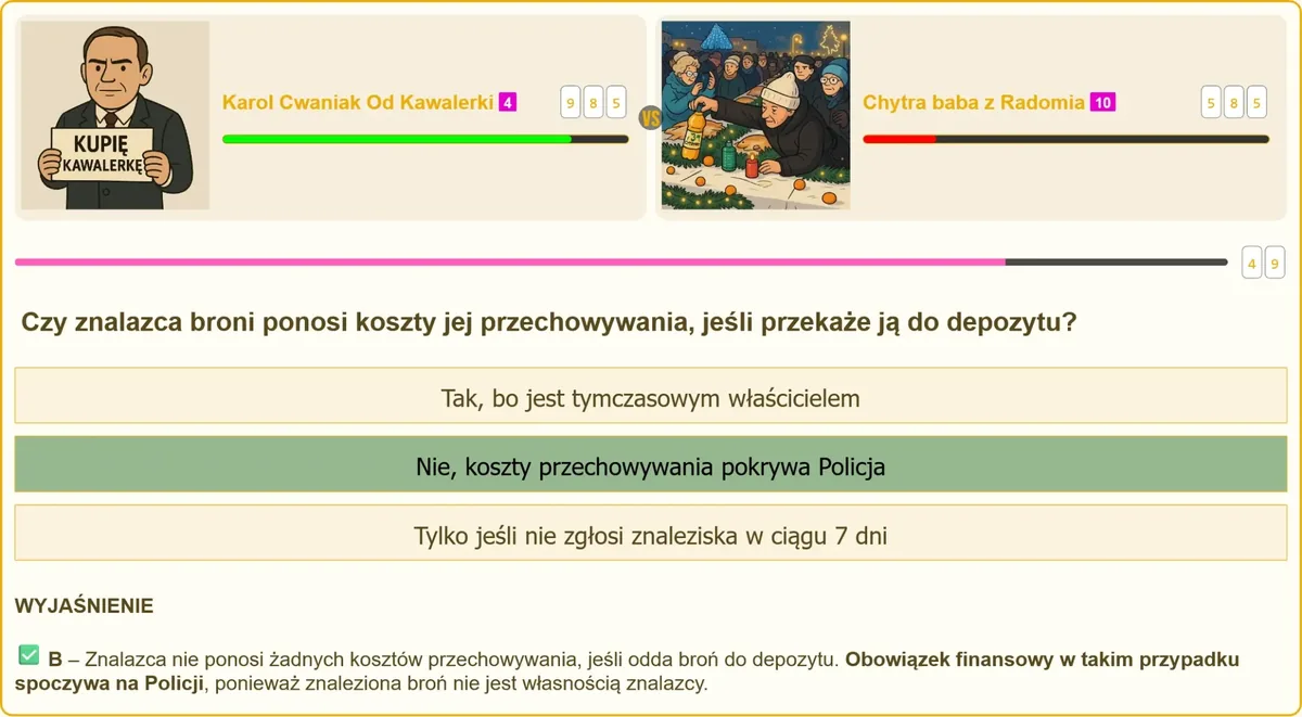 Znalazca broni a koszty przechowywania w depozycie Policji