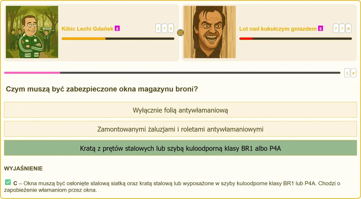 Krata z prętów stalowych zabezpieczająca okno magazynu broni