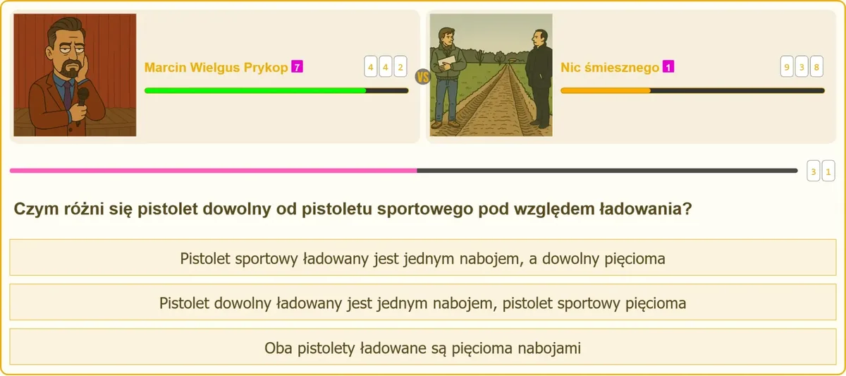 Ładowanie pistoletu dowolnego pojedynczym nabojem