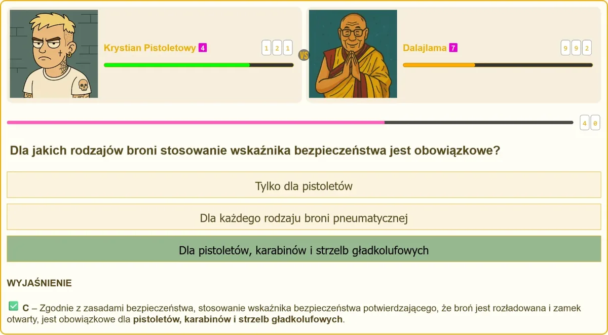 egzamin na patent strzelecki – wskaźnik bezpieczeństwa