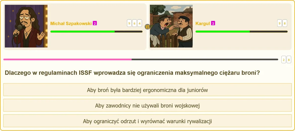 Ograniczenia wagowe broni sportowej w przepisach ISSF