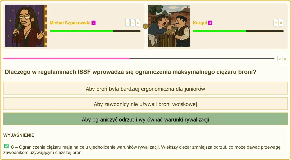 Regulacje ISSF dotyczące parametrów broni sportowej