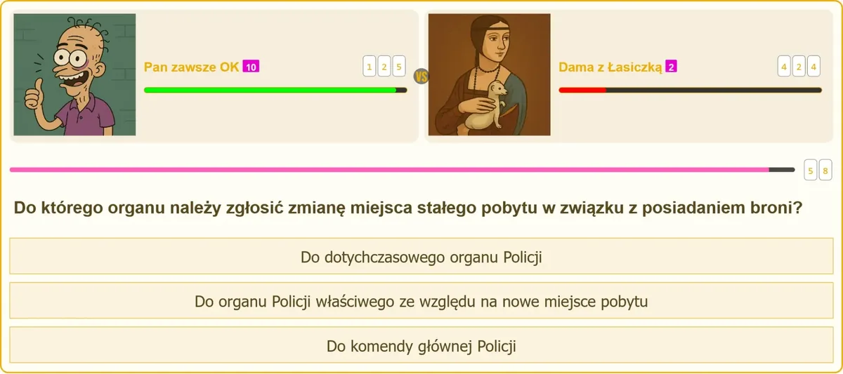 Zgłoszenie zmiany miejsca pobytu do organu Policji przy posiadaniu broni