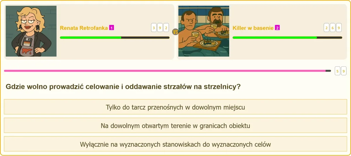 Wyznaczone stanowisko strzeleckie do oddawania strzałów