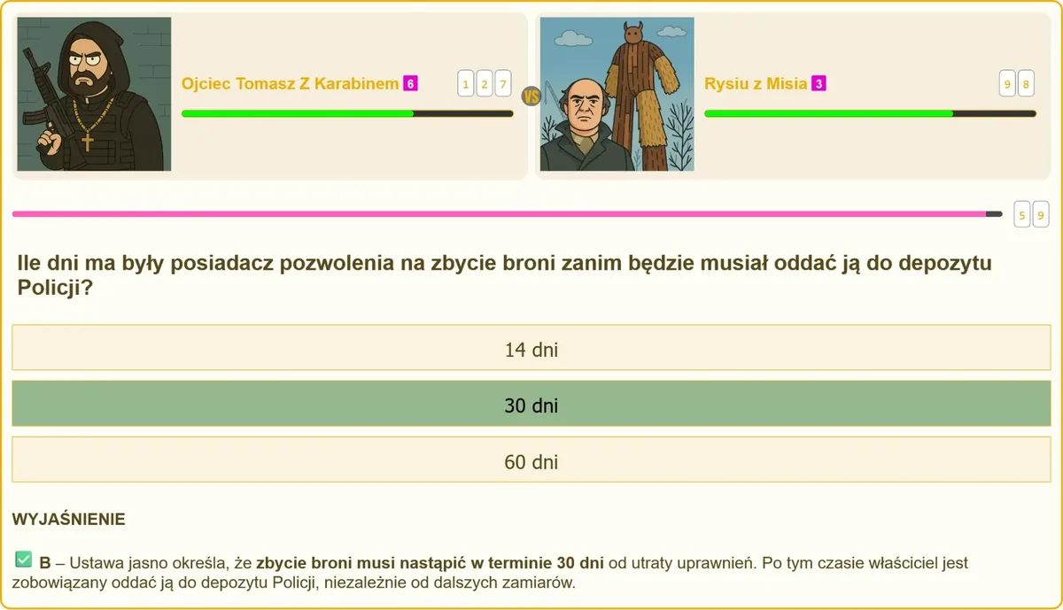 Termin na zbycie broni po utracie pozwolenia zgodnie z ustawą o broni i amunicji