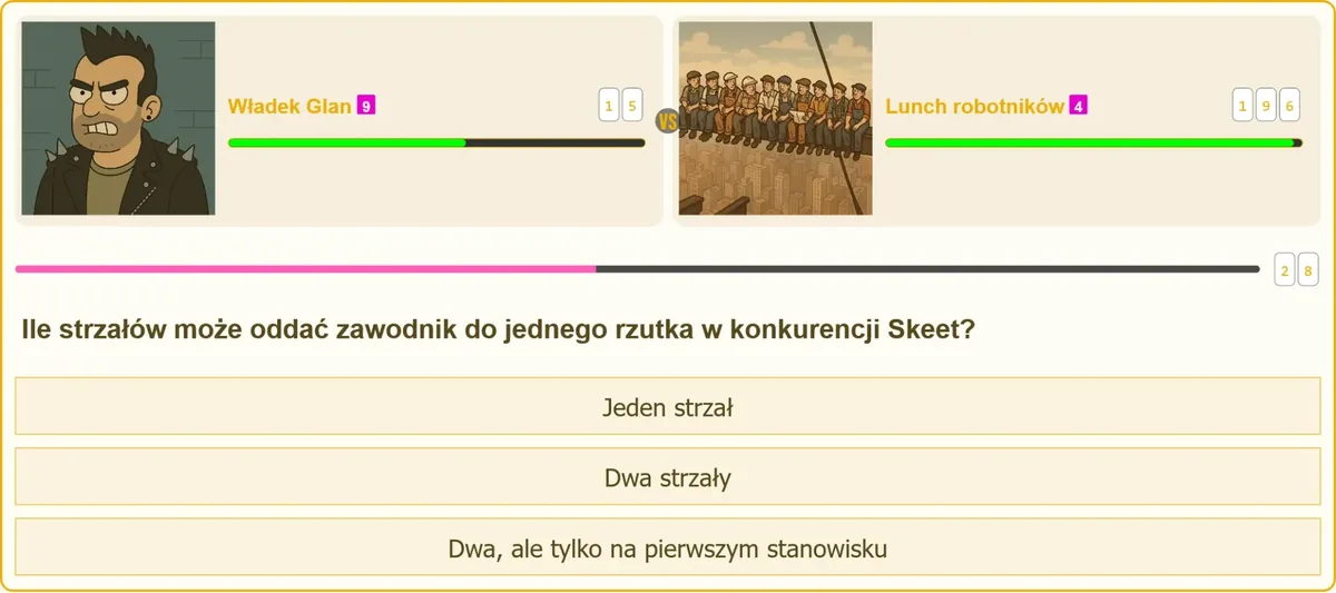 Rzutek w locie podczas zawodów w konkurencji skeet