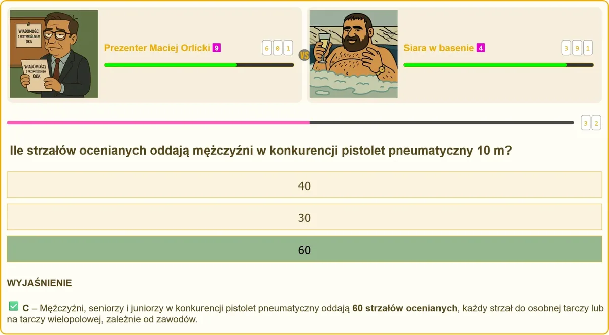 Tarcza strzelecka z widocznymi śladami po strzałach w konkurencji pistolet pneumatyczny 10 m