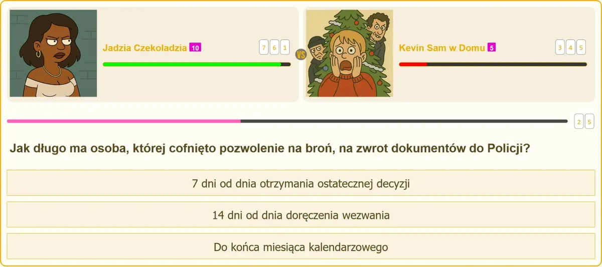 Czasu na zwrot dokumentów po cofnięciu pozwolenia na broń