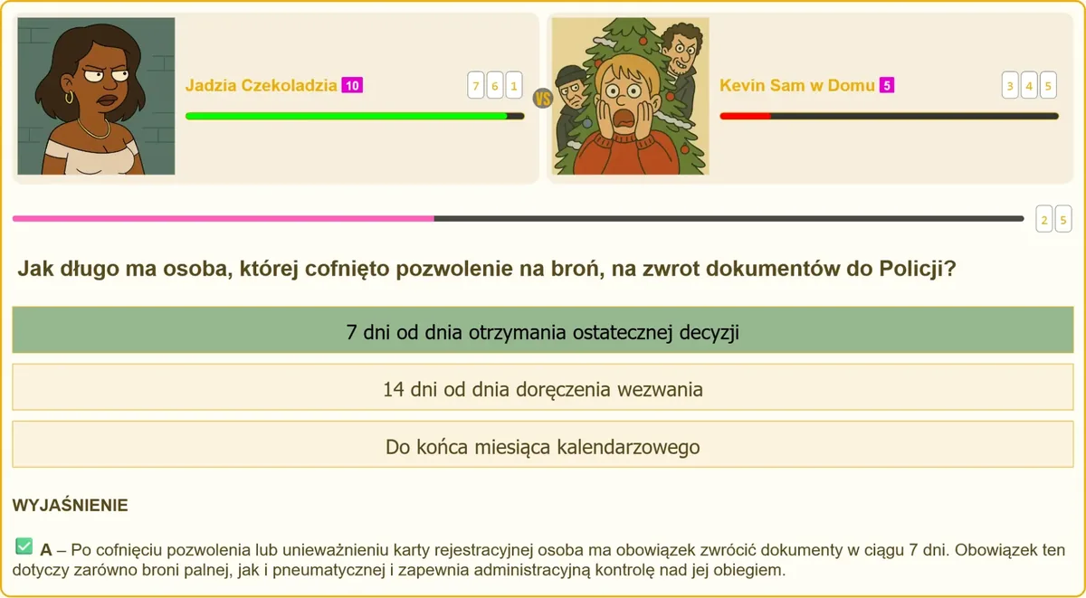 Termin zwrotu dokumentów po cofnięciu pozwolenia na broń