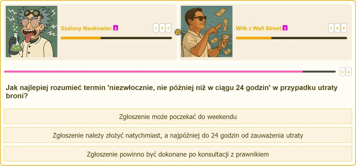 Zgłoszenie utraty broni na policji