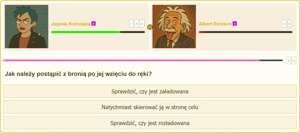 Strzelec sprawdzający czy broń jest rozładowana po wzięciu jej do ręki
