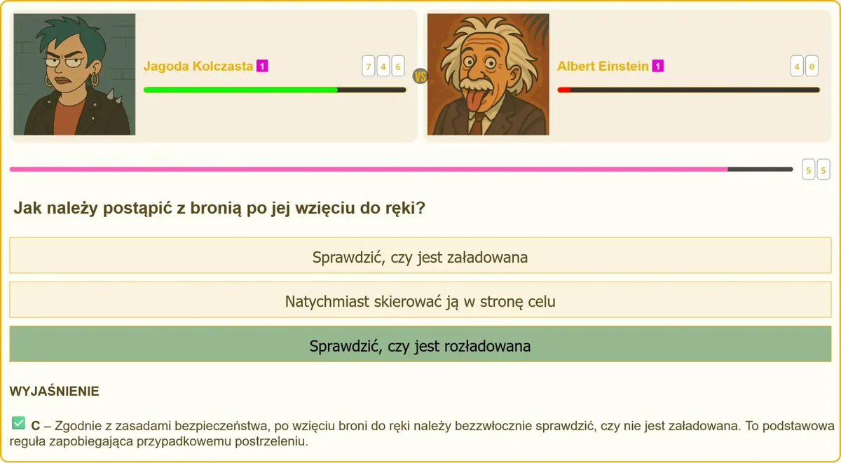 Sprawdzanie stanu broni po wzięciu jej do ręki