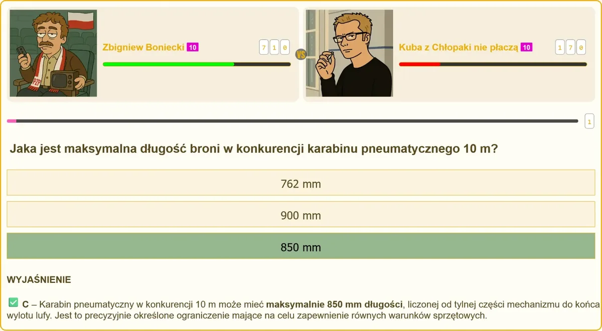 Zawodnik celujący z karabinu pneumatycznego