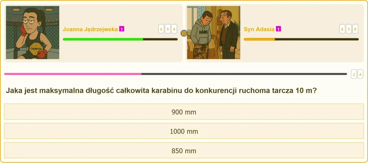 Zawodnik celujący do ruchomej tarczy na zawodach strzeleckich