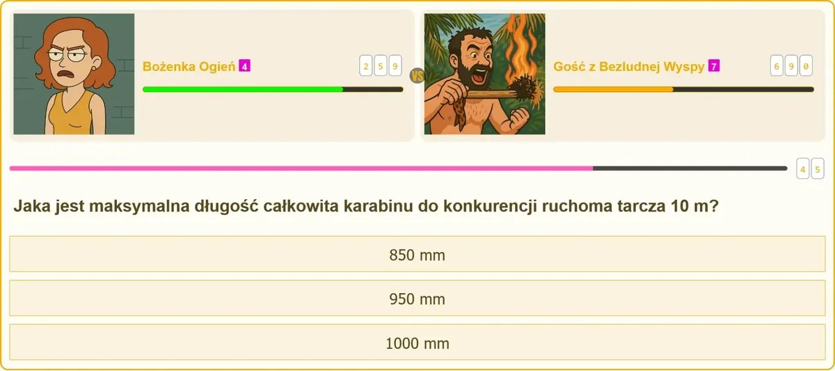 Zawodnik strzelający do ruchomej tarczy z karabinu 10 m