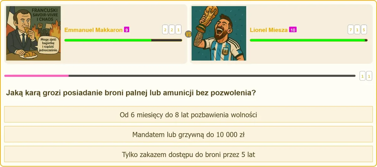 Sąd rozpatrujący sprawę o nielegalne posiadanie broni