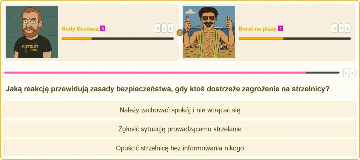 Zgłaszanie zagrożenia prowadzącemu strzelanie na strzelnicy