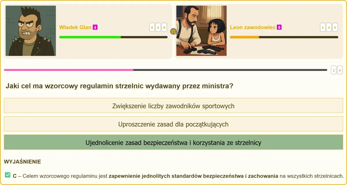 Wzorcowy regulamin strzelnicy wywieszony przy stanowisku strzeleckim