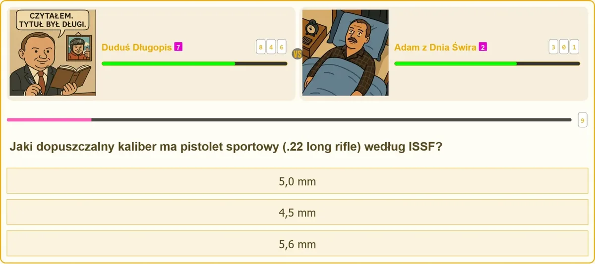 Zawodnik strzelający z pistoletu sportowego podczas zawodów