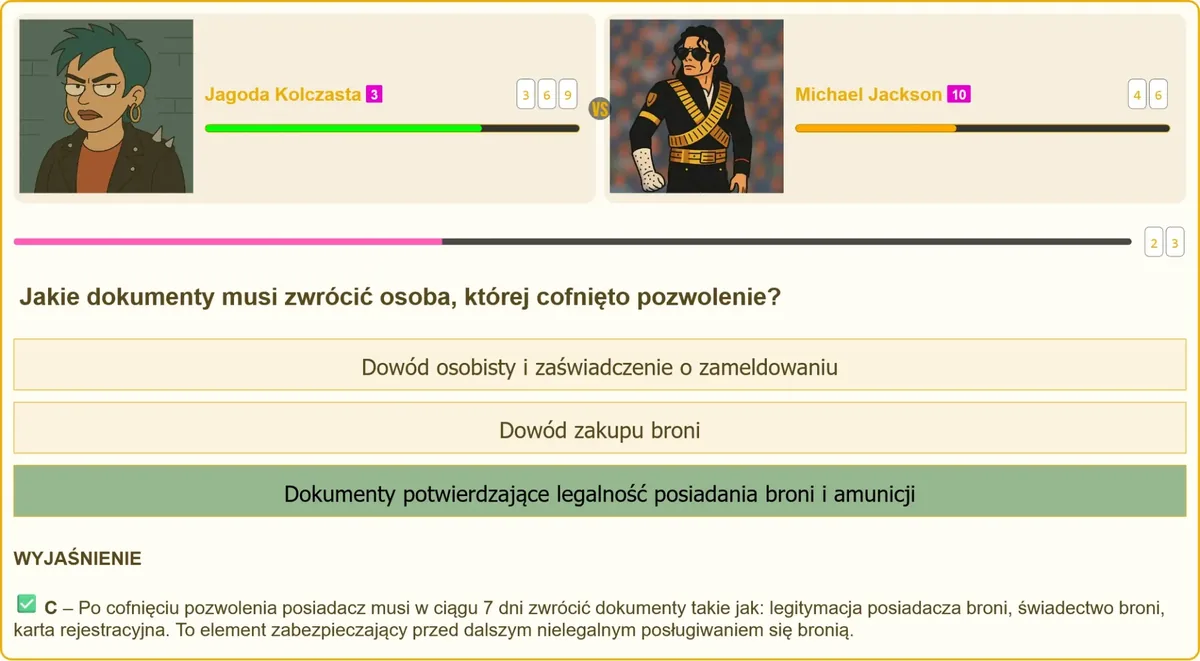 Zwrot dokumentów po cofnięciu pozwolenia na broń