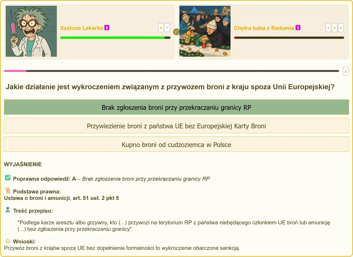 Wykroczenie przy przywozie broni z kraju spoza UE