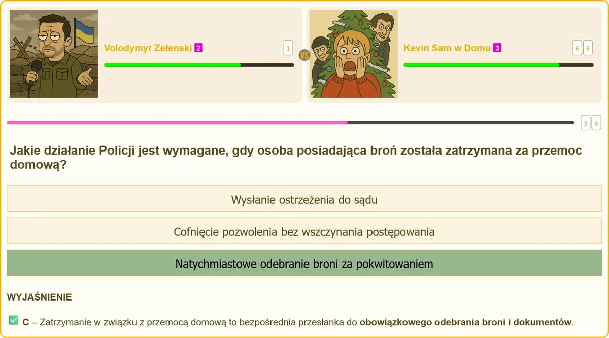 Odebranie broni przez Policję w związku z przemocą domową