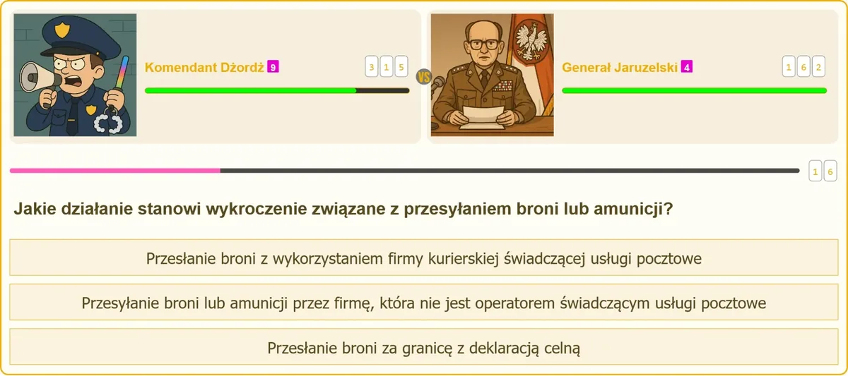 Przesyłanie broni i amunicji zgodnie z przepisami ustawy o broni i amunicji