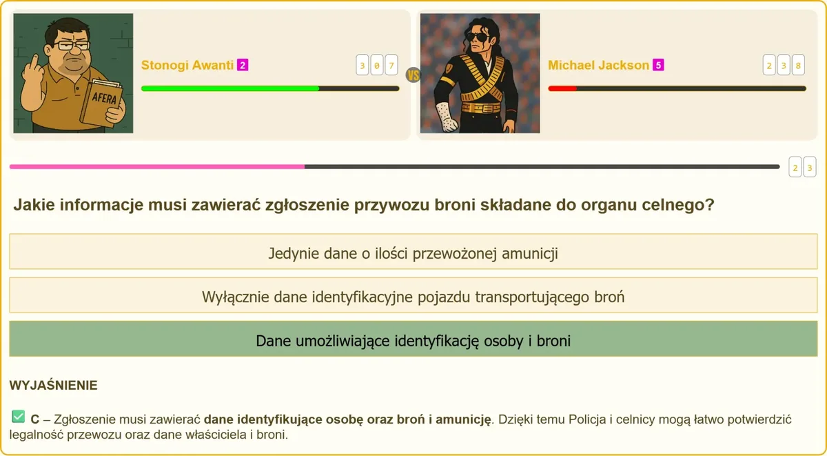 Zgłoszenie przywozu broni do organu celnego – wymagane informacje