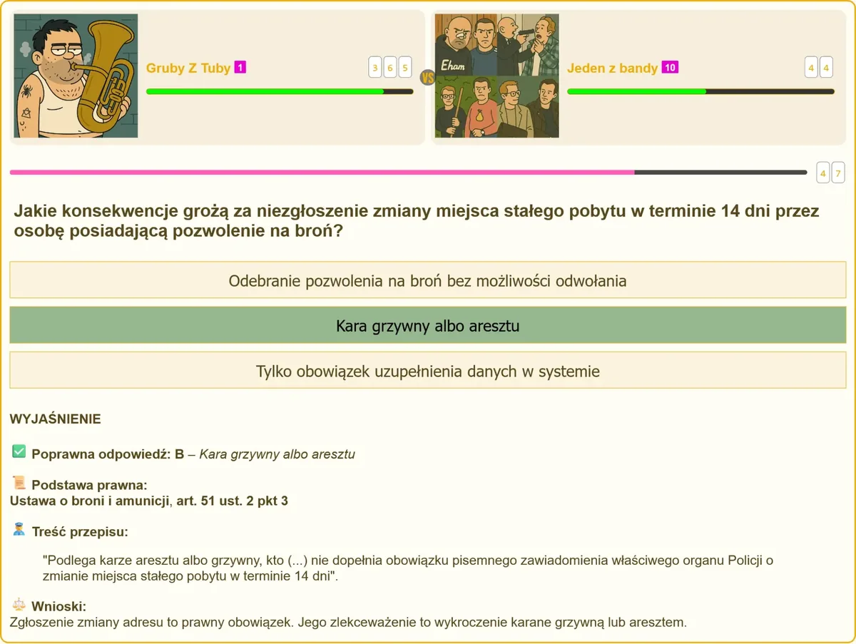 Obowiązek zgłoszenia zmiany adresu przez posiadacza pozwolenia na broń