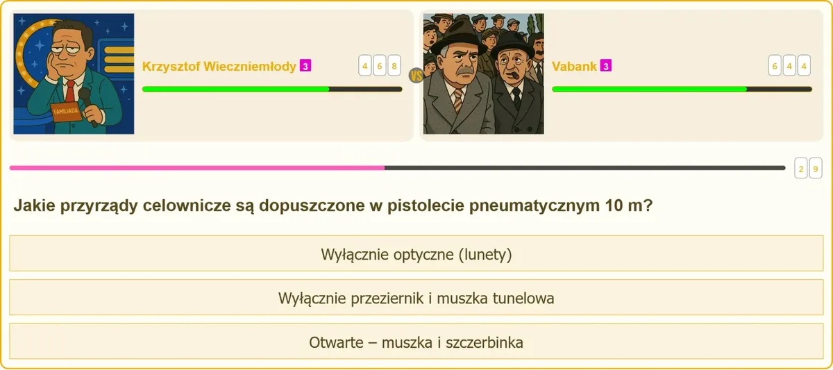 Otwarte przyrządy celownicze w pistolecie pneumatycznym 10 metrów