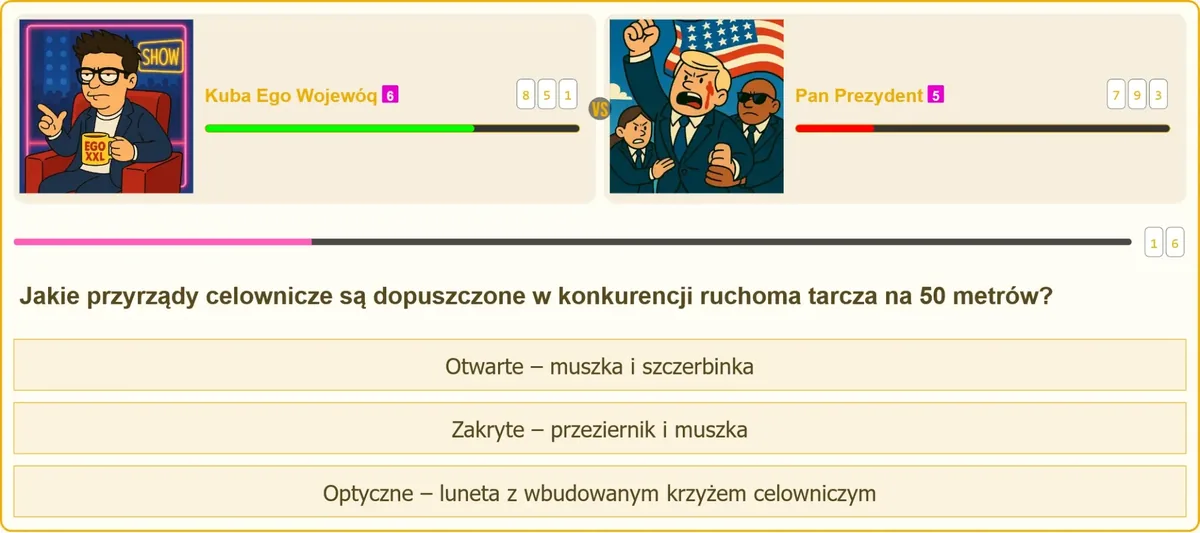 Luneta z krzyżem celowniczym w konkurencji ruchoma tarcza