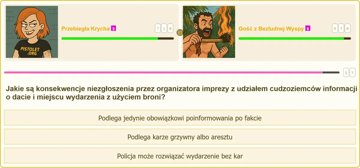 Zgłoszenie imprezy z udziałem cudzoziemców i użyciem broni do komendanta wojewódzkiego Policji
