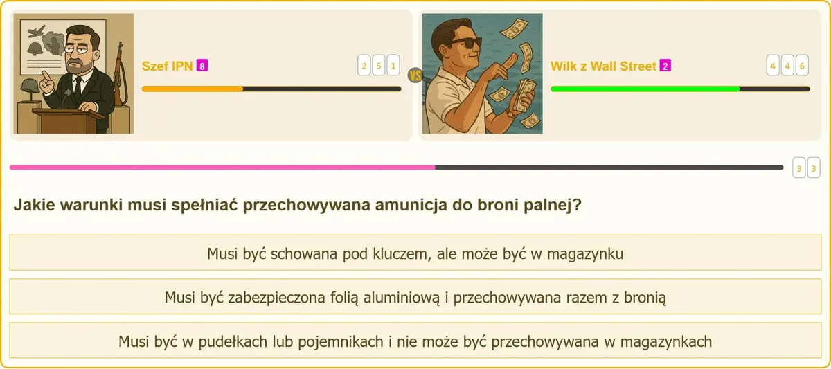 Amunicja przechowywana w oryginalnym pudełku zgodnie z przepisami