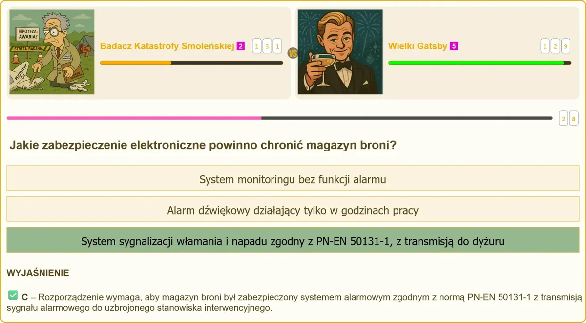 Wymagania dotyczące zabezpieczenia elektronicznego magazynu broni