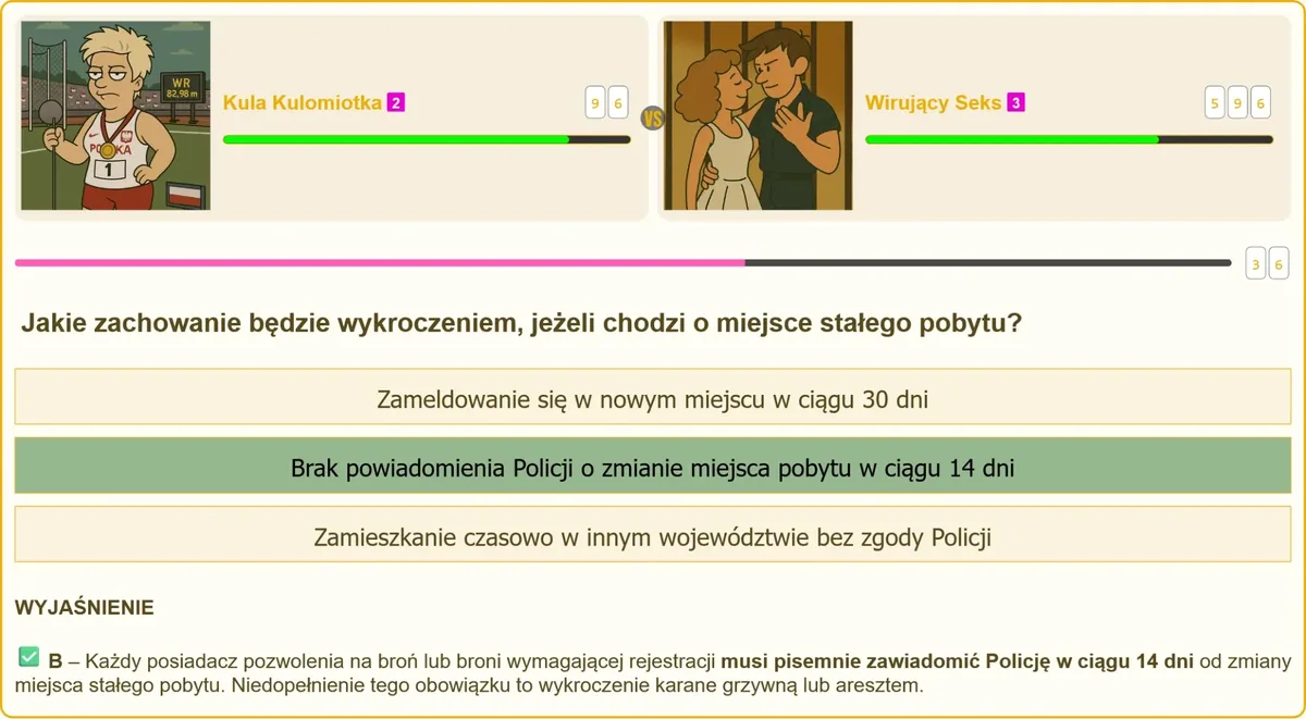 Pozwolenie na broń – obowiązek zgłoszenia zmiany miejsca pobytu