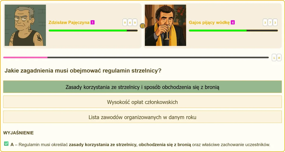 Zasady bezpieczeństwa określone w regulaminie strzelnicy
