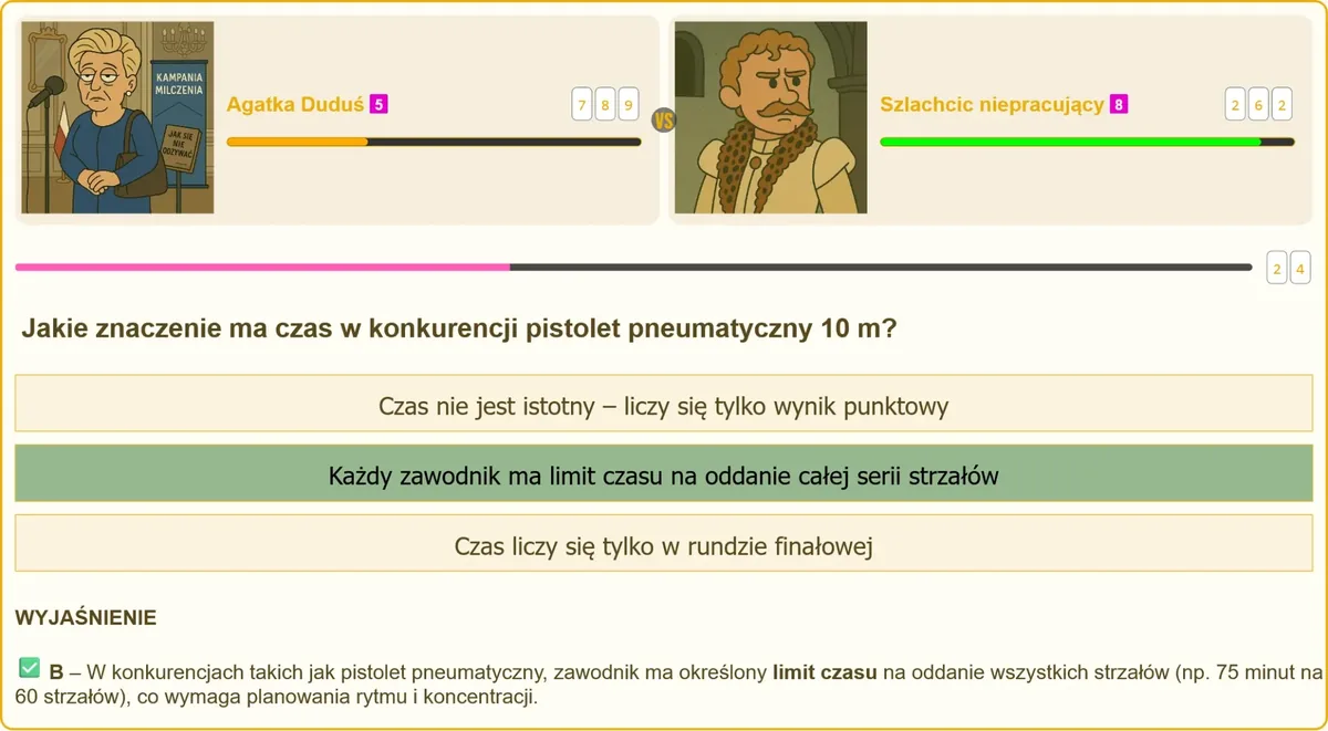Limit czasu w konkurencji pistolet pneumatyczny 10 m