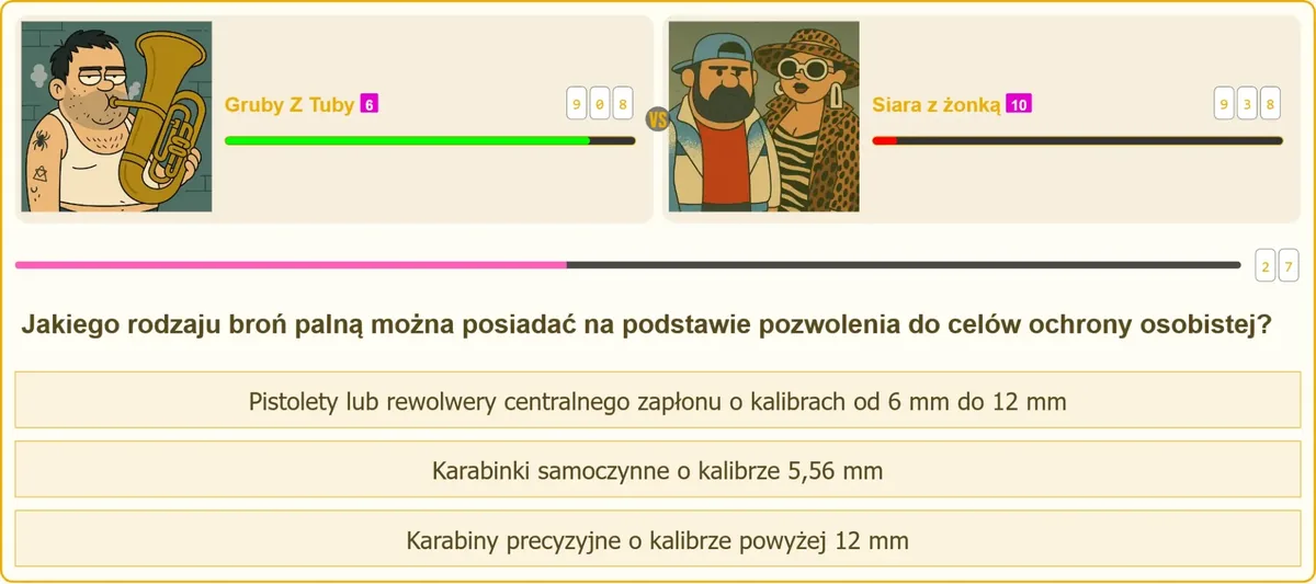 Pistolet i rewolwer centralnego zapłonu na pozwolenie ochronne
