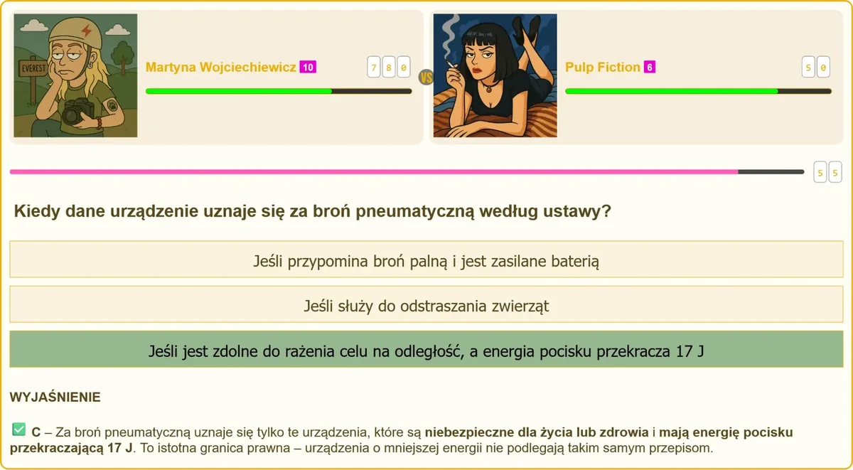 Kryteria klasyfikacji urządzenia jako broni pneumatycznej