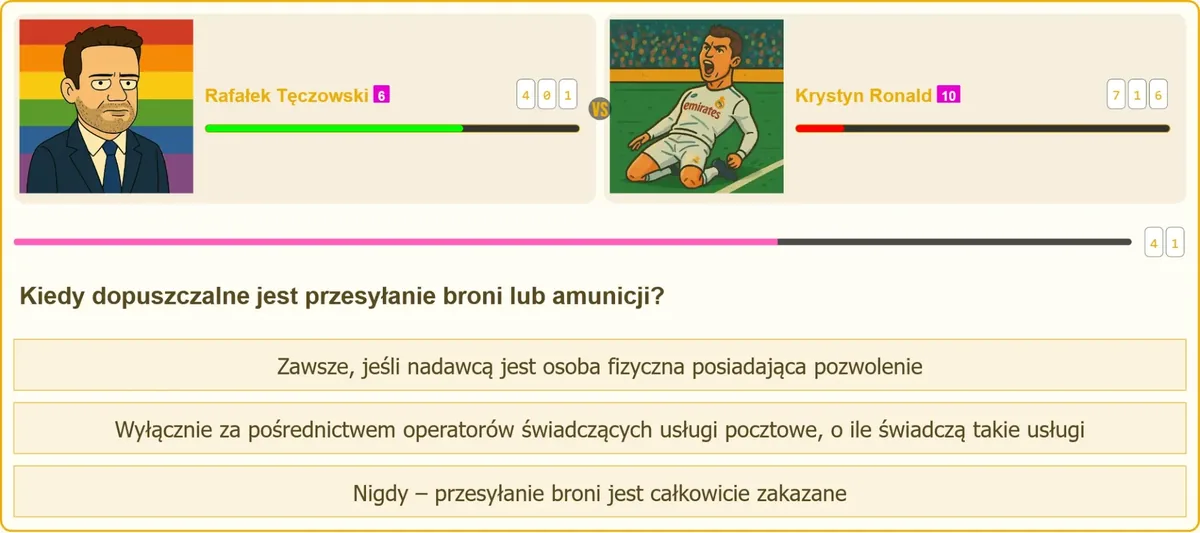 Egzamin na patent strzelecki - pytanie o przesyłanie broni
