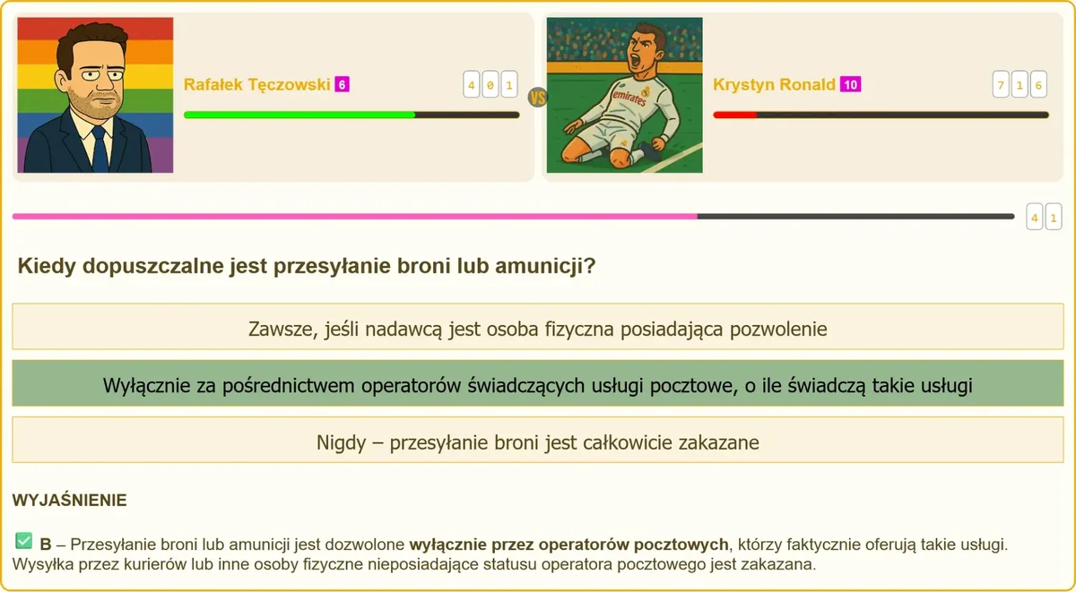 Kiedy dopuszczalne jest przesyłanie broni lub amunicji - patent strzelecki