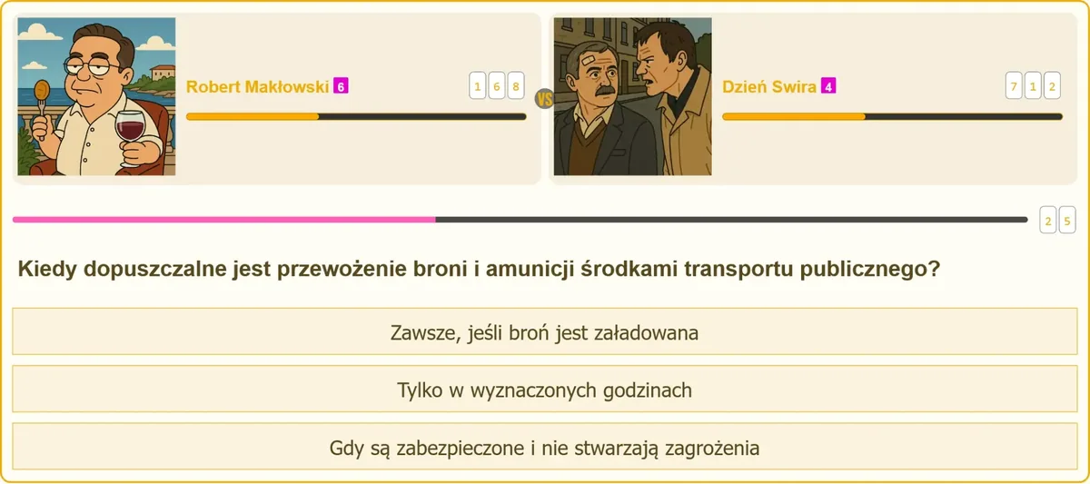 Zabezpieczenie broni przed transportem publicznym