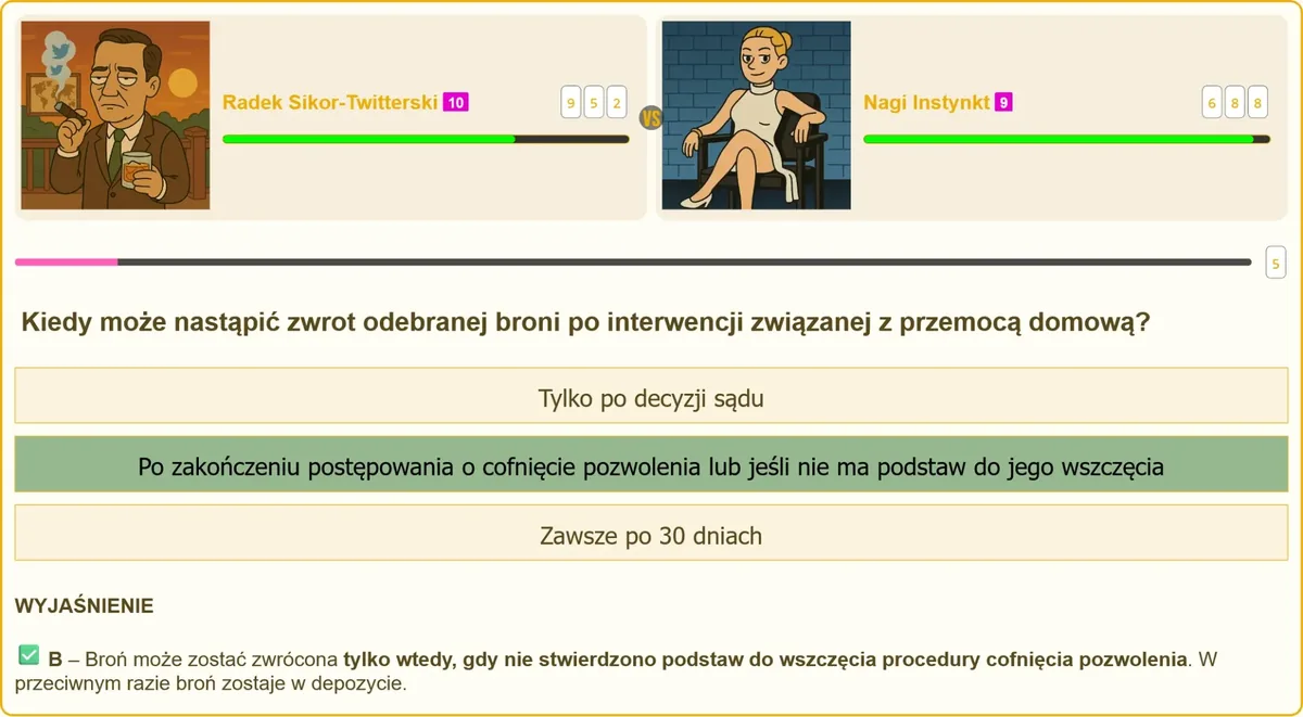 Procedura zwrotu broni po interwencji policyjnej