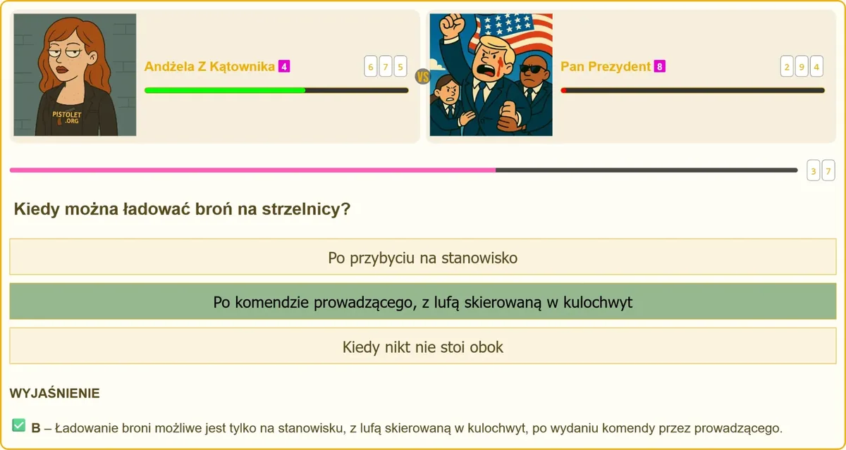 Zasada ładowania broni po komendzie prowadzącego strzelanie