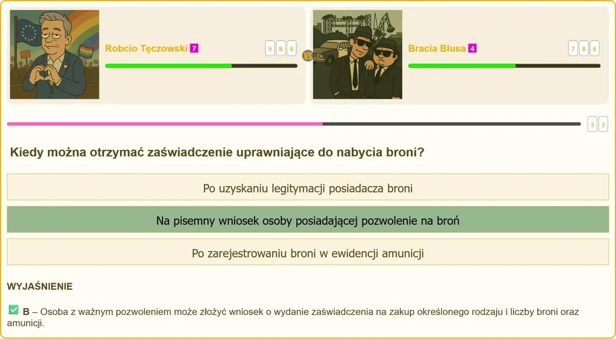 Procedura wydawania zaświadczenia na zakup broni