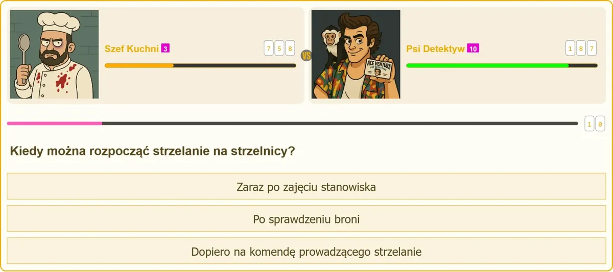 Komenda prowadzącego jako warunek rozpoczęcia strzelania