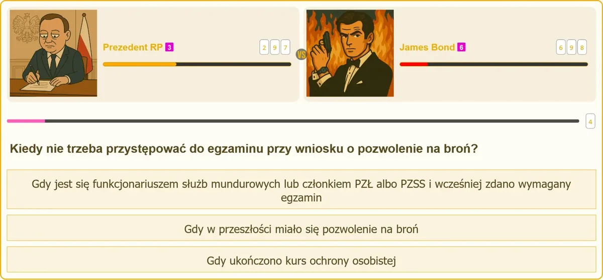 Nie trzeba zdawać egzaminu na pozwolenie na broń