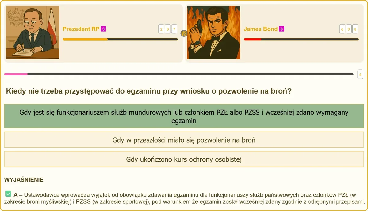 Kiedy nie trzeba zdawać egzaminu na pozwolenie na broń - patent strzelecki